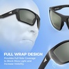 image:imageKastKing Waccamaw Polarized Bifocal Sunglasses x15 x20 x25 Magnifications Wrap Around Sport Reader Sunglasses for MenMatte Black Frame  Smoke Lens