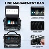 image:imageKastKing BaitSpace Line Management Bag Fishing Line Storage Bag with Water Resistant Nylon Clear View Window Removable Divider Tanglefree Leader Line HolderA Black CamoMedium