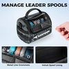 image:imageKastKing BaitSpace Line Management Bag Fishing Line Storage Bag with Water Resistant Nylon Clear View Window Removable Divider Tanglefree Leader Line HolderA Black CamoMedium