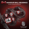 image:imageKastKing MaxSteel TwinTip Spinningamp Baitcaster Fishing Rod and Reel ComboCast 100 Size LH Reel  7 MH 2Piece  Extra Tip